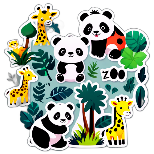 可愛的動物貼紙