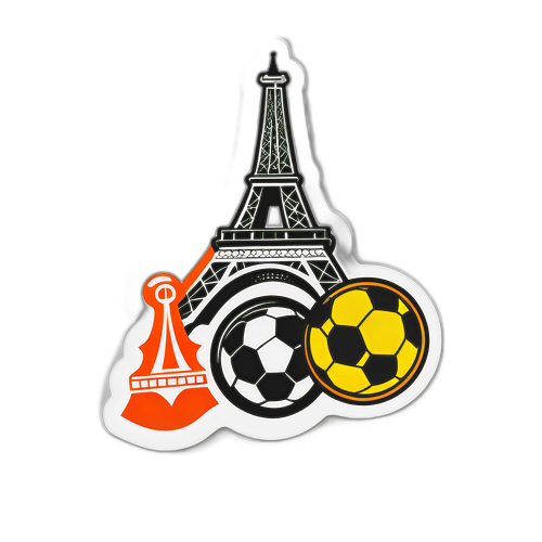 Стикер с Эйфелевой башней и футболом