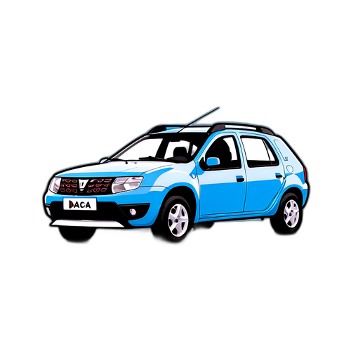 Dacia autó sziluettje minimalista stílusban