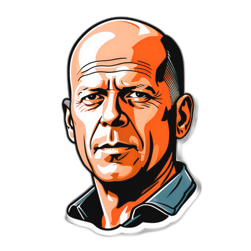 Vintage-sticker av Bruce Willis