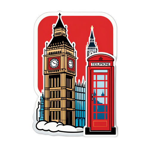 Fargerik britisk kultur klistremerke