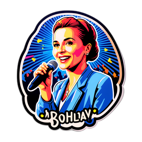 Nálepka Jiřiny Bohdalové na vystoupení