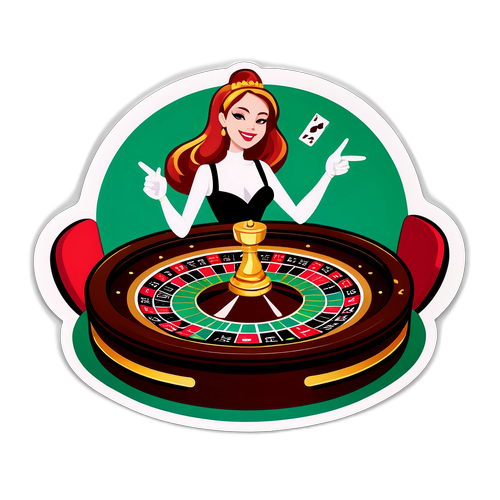 ルーレットベッドをテーマにしたキャラクターステッカー
