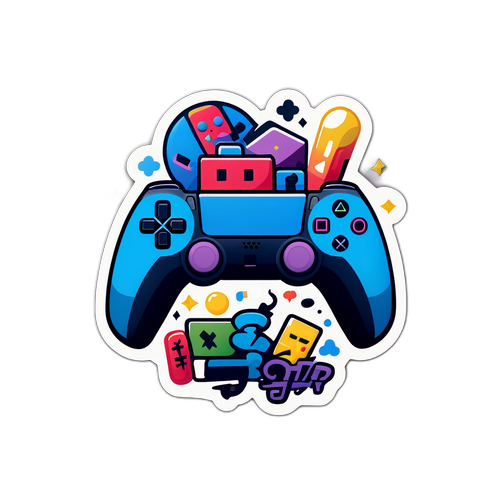 PlayStation 5 Logo med Gaming Elementer