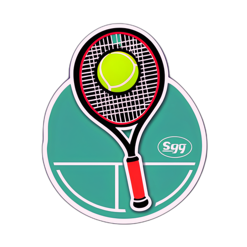 टेनिस रैकेट और गेंद का स्टीकर