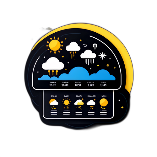 Desain Layar Ramalan Cuaca Futuristik