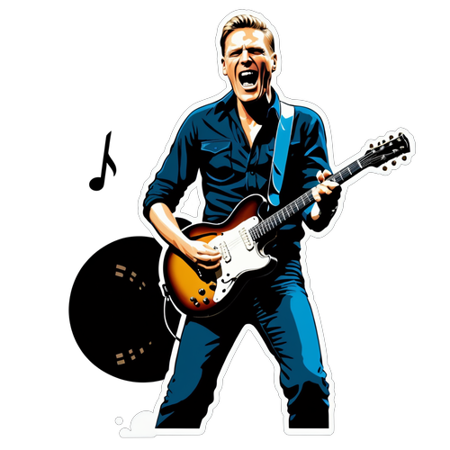 Retro-stílusú matricák Bryan Adams gitározásával