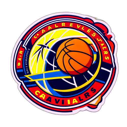 Sticker ng Basketball kasama ang mga Logo ng Pacers at Cavaliers