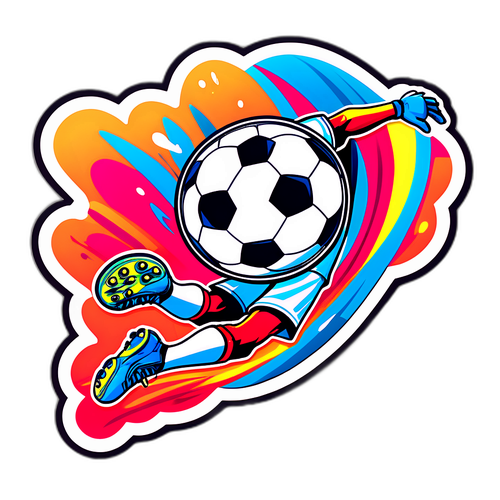 Exciting Soccer Kick Sticker