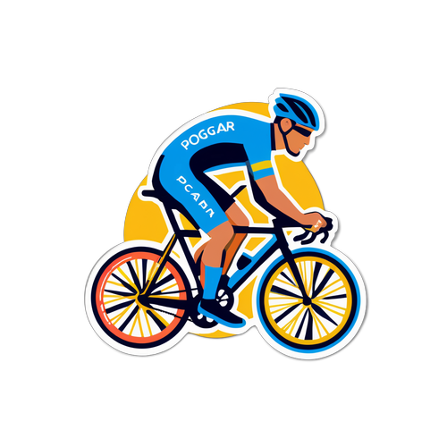 Nálepka s cyklistickým vzorem Pogačara