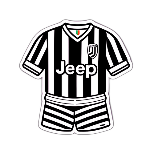 Autocolant vintage dedicat evoluției tricourilor Juventus