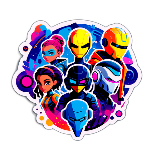 Яркая и красочная наклейка с персонажами из фильма 2025 года