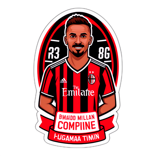 สติกเกอร์สร้างแรงบันดาลใจสำหรับการแข่งขันฟุตบอล featuring AC Milan