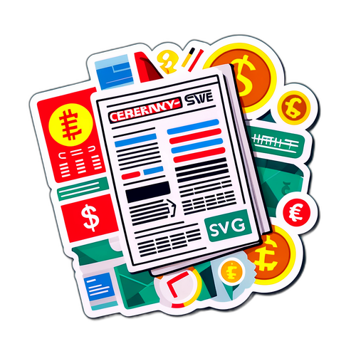 經濟報紙貼紙設計