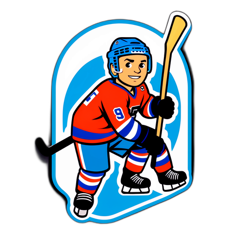Retro Hockey Sticker