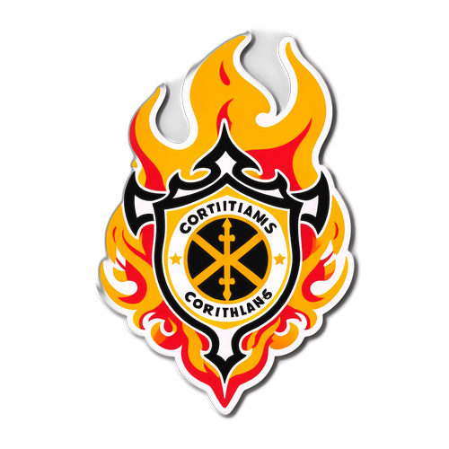 Stiker Logo Corinthians dengan Api
