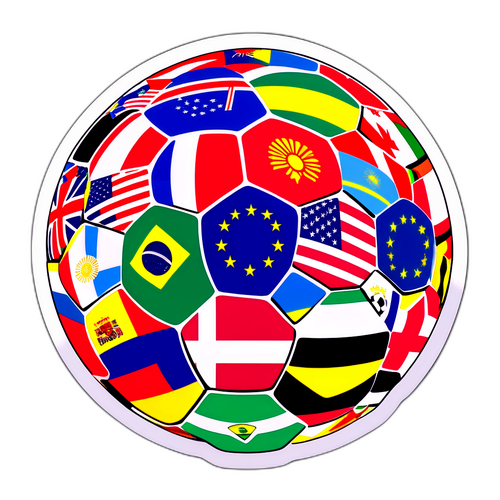 Stiker Bola Sepak Bertema Bendera