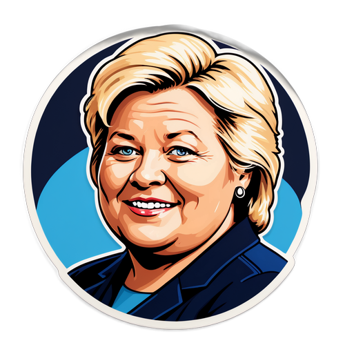 Lederskapsklistremerke med Erna Solberg