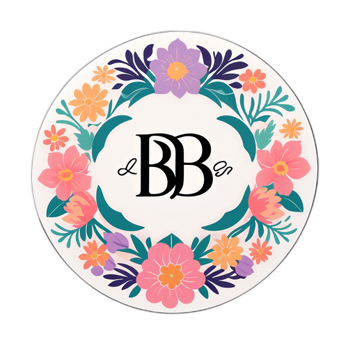 Floral design med Bridgerton-logotyp