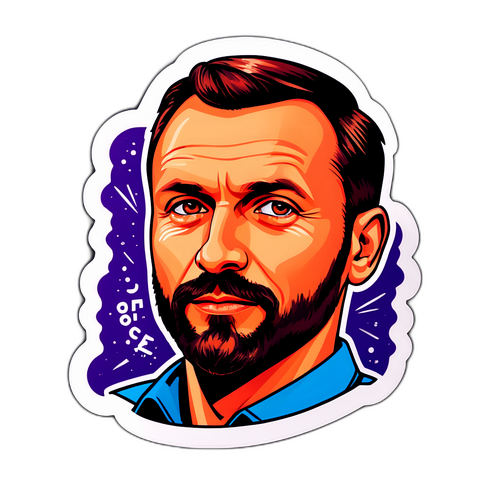 Portret Rafała Bochenka z motywującymi hasłami