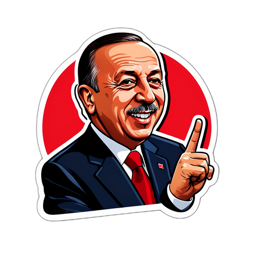 Eğlenceli Erdoğan Karikatürü Sticker Tasarımı