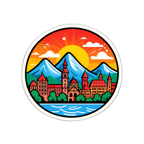 마인츠 도시 경관 및 기후 요소 스티커 디자인