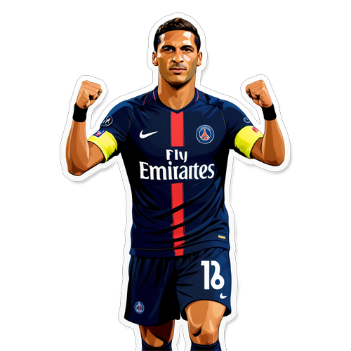 Sticker của đội trưởng PSG với băng tay nổi bật, tạo cảm giác tự hào