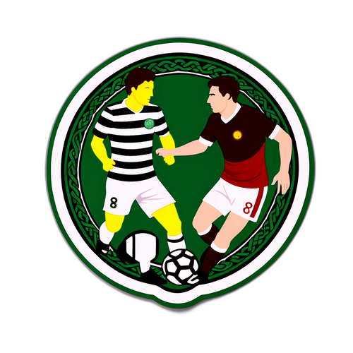 Klistermärke med keltiska och romska motiv i en klassisk fotbollsmatch