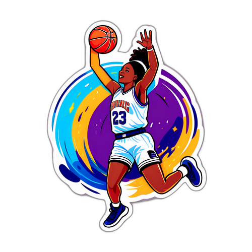 Stylish Sticker of Satou Sabally Dunking