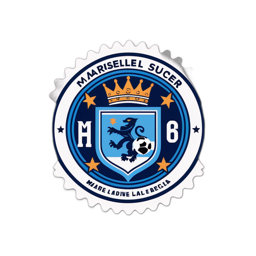 Autocolant cu logo-urile Marseille și Le Havre, design vintage de fotbal