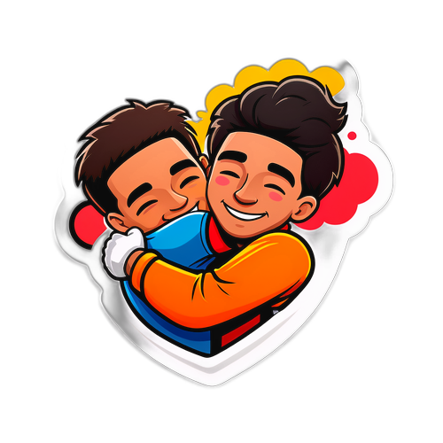 Стикер, що візуалізує дружбу у спорті