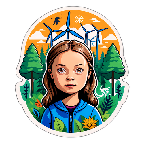 Natursikkerhetsklistremerke med Greta Thunberg