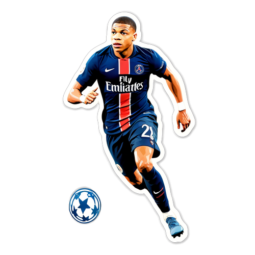 Sticker de Kylian Mbappé driblando