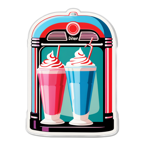 Oplev 50'ernes Retro Diner Magi med Farverige Milkshakes og Jukeboxe!