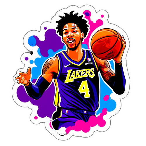 Vibrant Sticker of Brandon Ingram Shooting a Basketball