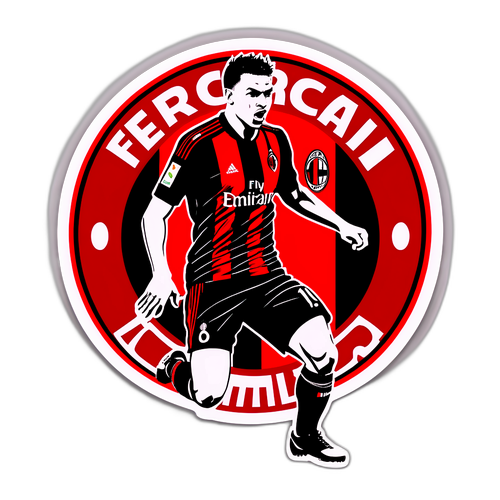 Aufkleber im Fußballstil mit AC Milan Spieler