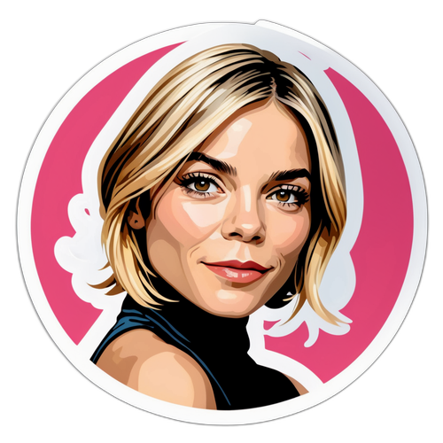 Sticker met Sienna Miller in een glamoureuze rol
