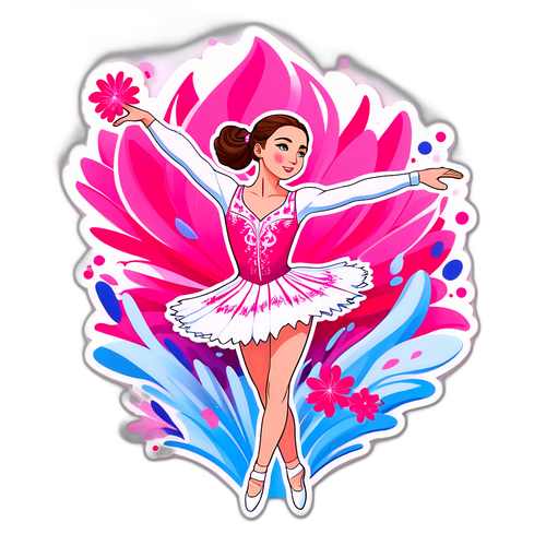 Стикер с Алиной Загитовой на льду