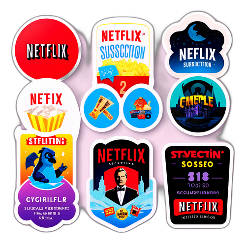 สติ๊กเกอร์การสมัครสมาชิก Netflix ที่มีภาพยนตร์และซีรีส์ยอดนิยม