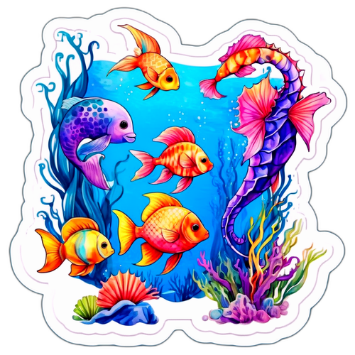 梦幻海洋生物贴纸
