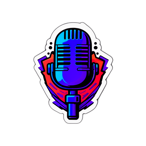 Kreativer Sticker für Twitch mit Mikrofon und Gaming-Zubehör