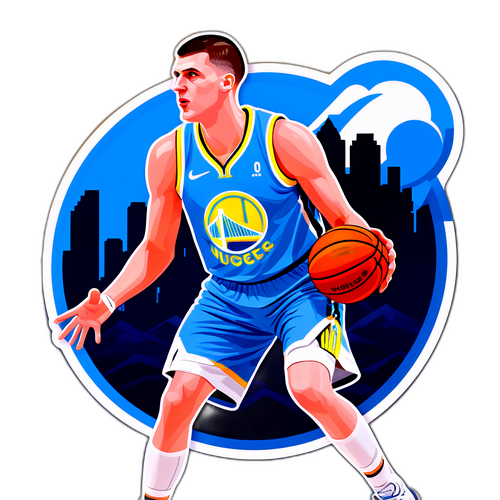 Nikola Jokic Basketball Action Sticker