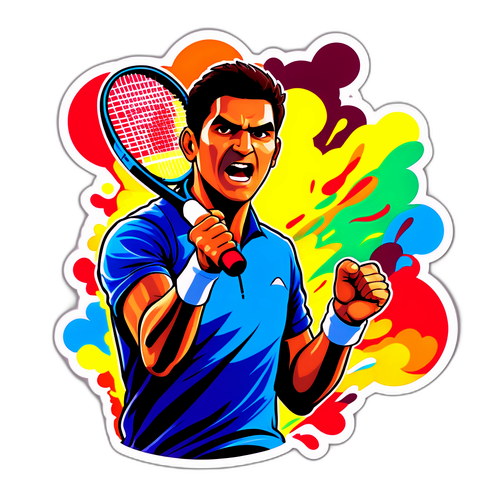 Dinamique afbeelding van een tennisser