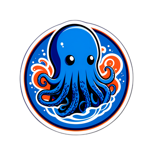 Playful Kraken Hockey Sticker