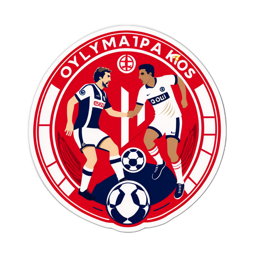 Σχεδίαση αυτοκόλλητου που απεικονίζει αγώνα μεταξύ του Ολυμπιακού και της Ρεάλ