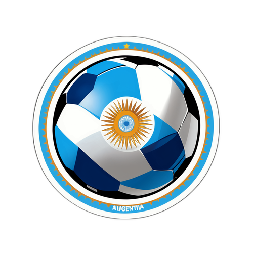 Diseño de balón de fútbol con colores del equipo U-20 de Argentina