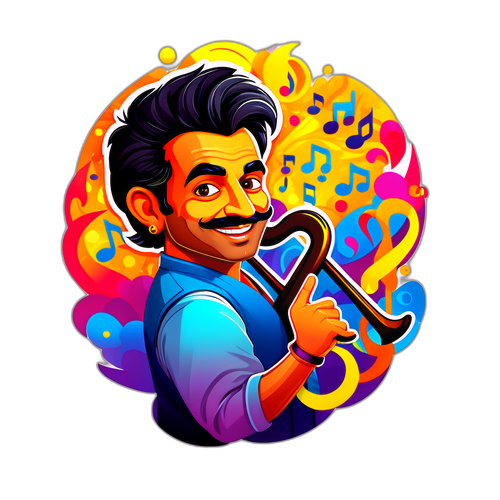 संगीत और रंगीनता वाले स्टिकर