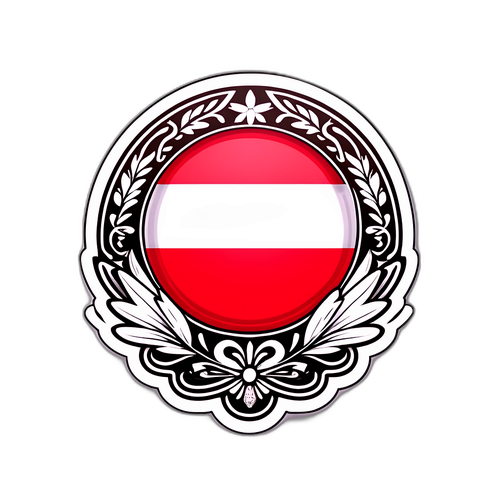Adhesivo vibrante con la bandera polaca ondeando