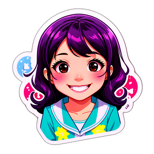 可愛いイラストの笑顔