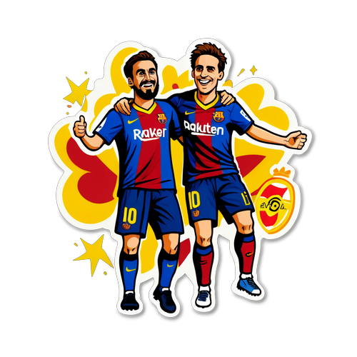 Rolig klistermärke av Barcelona och Espanyol rivalitet